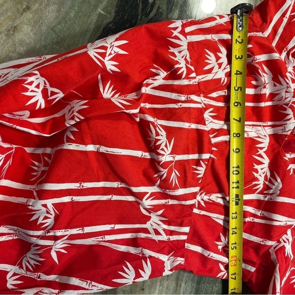 HUKILAU FASHIONS Made In Honolulu VINTAGE maxi dress n red with bamboo print - Picture 3 of 4
